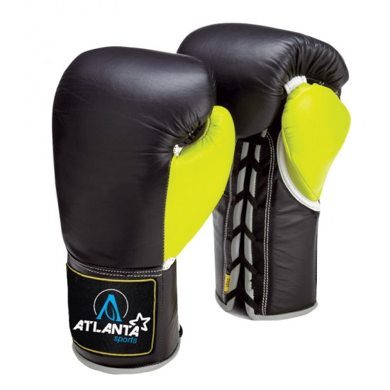 Professional Lace Up Official Boxing Gloves High Quality Genuine Leather.